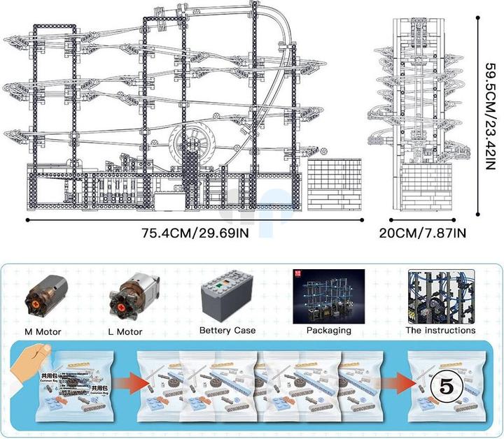 Actual product image Mould King Roller coaster (marble run)