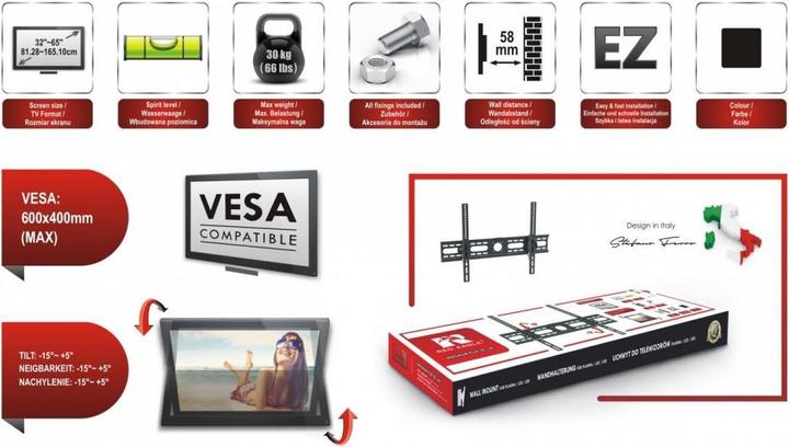 Actual product image Red Eagle Wall mount for LED TV - MAGNUM PLUS 32-65 (Wall, 30 kg, 32" - 65")