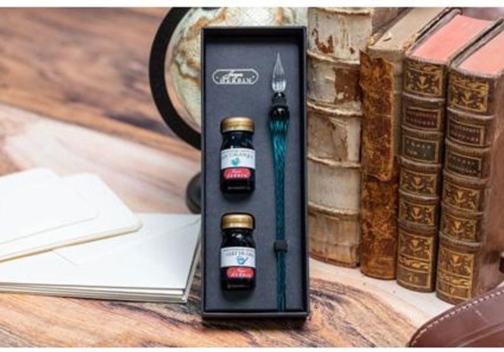 Actual product image Herbin Set ink glass nib (Emerald, Silver, 1 x)