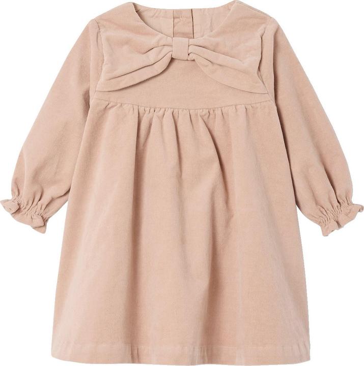 Vertbaudet Baby-Set: Samt-Kleid, Haarband & Strumpfhose für Mädchen, Geschenkverpackung