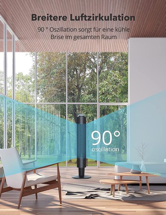 Produktbild Herilios Turmventilator, 40W, 106cm (35 dB)