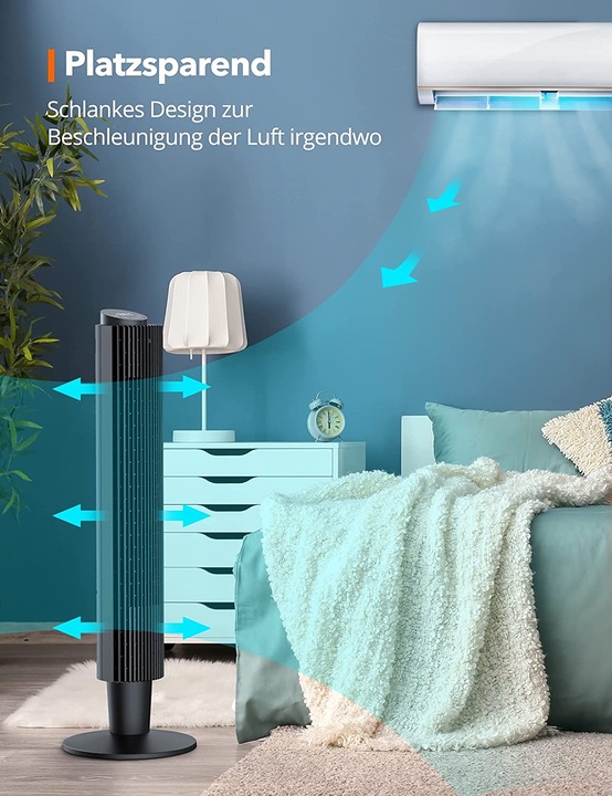 Immagine prodotto Herilios Ventilatore a torre, 40W, 106cm (35 dB)