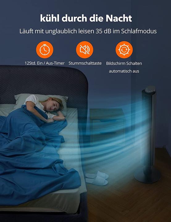 Produktbild Herilios Turmventilator, 40W, 106cm (35 dB)