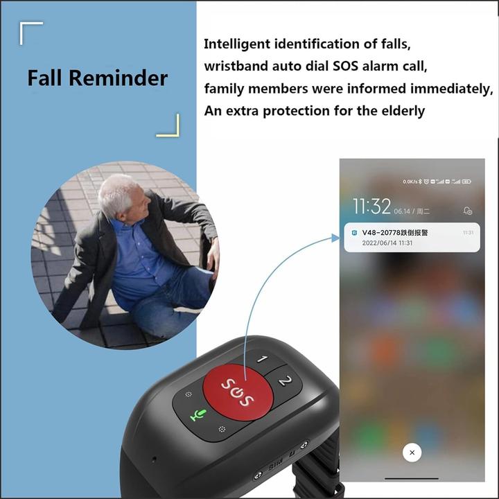 Actual product image Quyueda Senior SOS GPS Tracker with Voice Calls, Activity Monitoring, and Safety Alerts