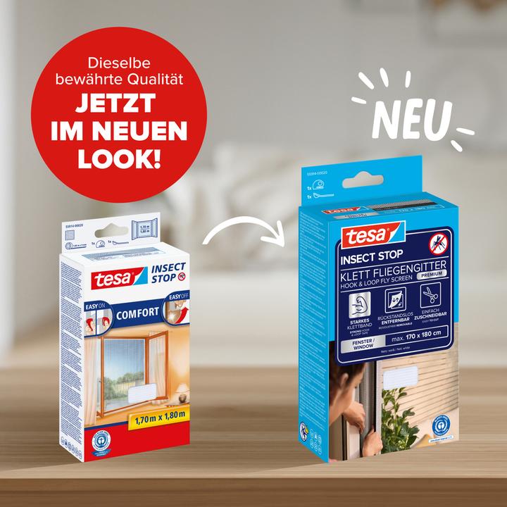 Actual product image tesa Insect screen COMFORT for windows, with Velcro tape, self-adhesive, without drilling (170 x 180 cm)