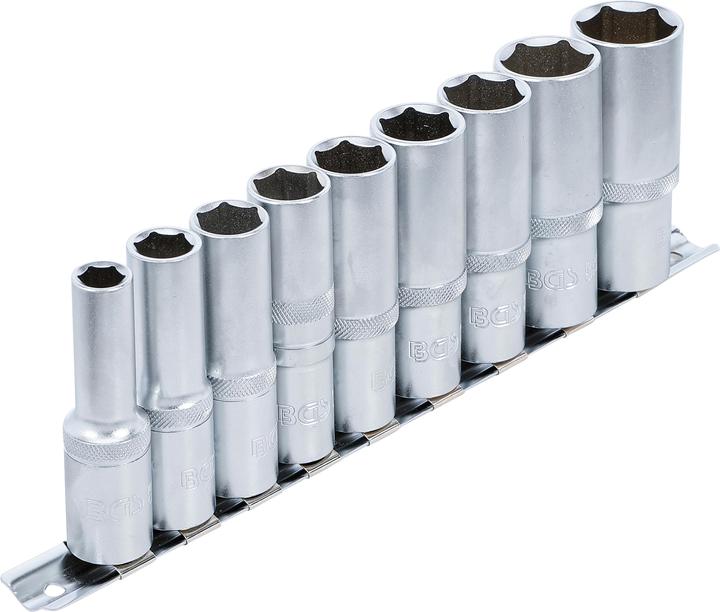 Produktbild BGS Steckschlüssel-Einsatz-Satz Sechskant, tief 12,5 mm (1/2") SW 10 - 24 mm 9-tlg. (10  mm, 11 mm, 12 mm, 13 mm, 14 mm, 15 mm, 16 mm, 17 mm, 18 mm, 19 mm, 20 mm, 21 mm, 22 mm, 23 mm, 24 mm)