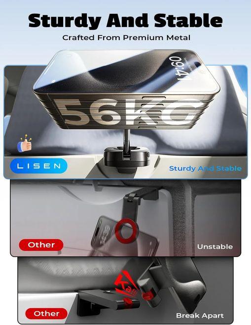 Image du produit Lisen Support universel pour smartphone pivotant à 360 degrés, pliable pour l'avion, le camping, le