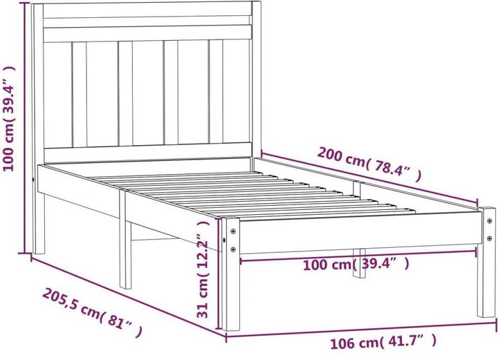 Image du produit vidaXL Bettrahmen (100 x 200 cm)
