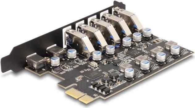Actual product image Delock USB 5 Gbps PCI Express x1 card to 5 x external Type-A +