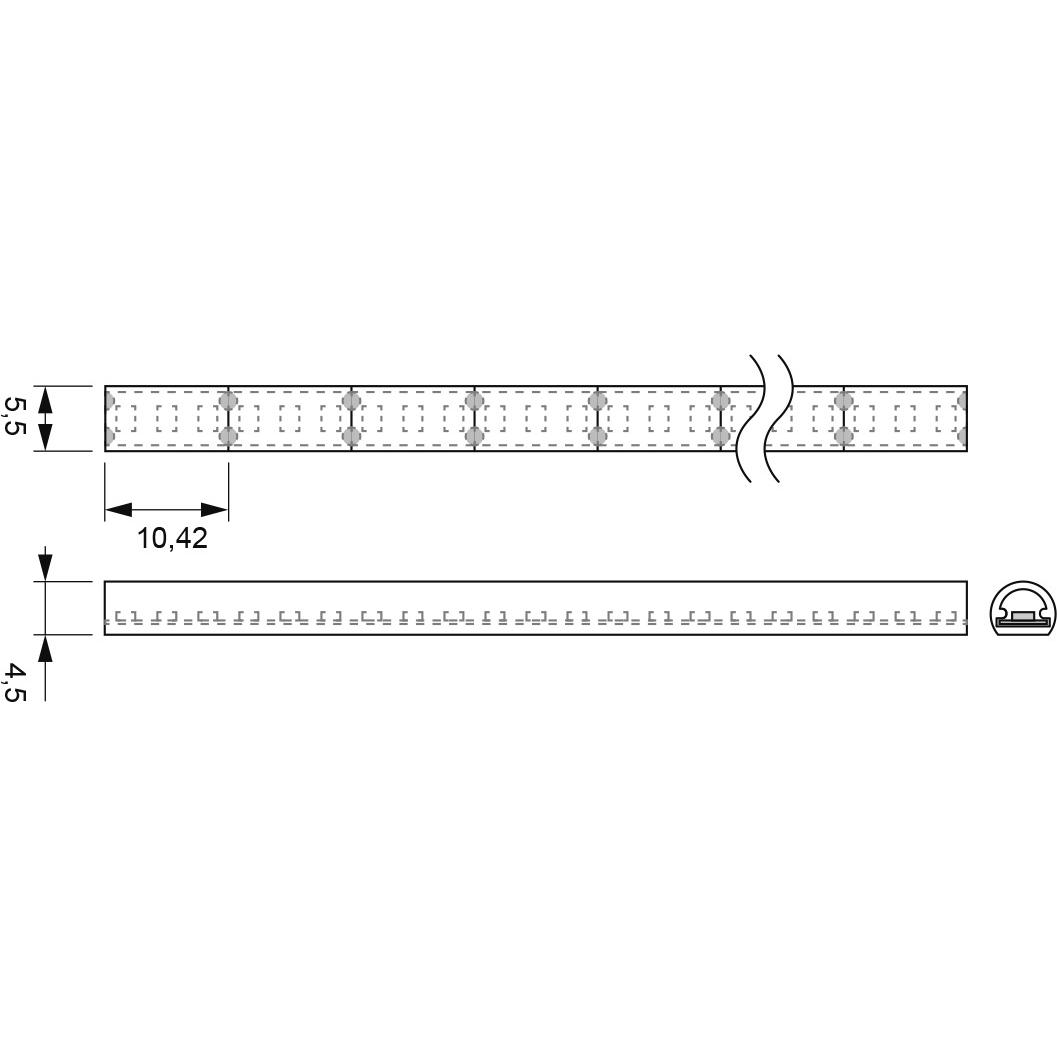 Thumbnail - L&S, LED Streifen, LED Band WAVE M 12 V, WW / NW, weiss/opal (Neutralweiss, 500 cm, Indoor)
