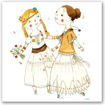 Image du produit Trenddeko Loske - Fille hippie (30 x 30 cm)