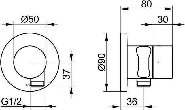 Productafbeelding Keuco 2-weg afsluiter/omschakelventiel IXMO