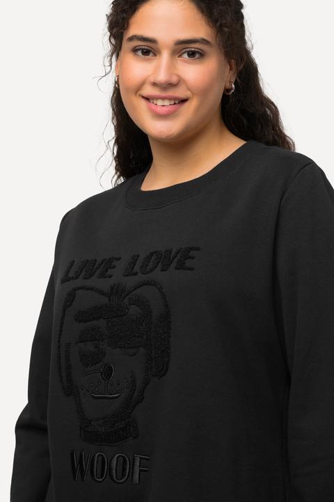 Actual product image Ulla Popken Flock Print Long Sleeve Crew Neck Sweatshirt (42, 44)