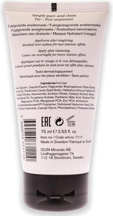 Image du produit IDUN Minerals Skincare Moisturizing Face Mask (75 ml)