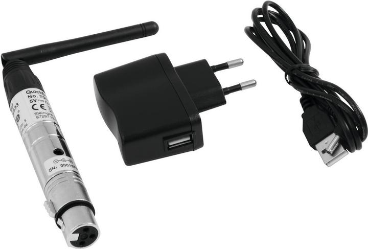 Actual product image Eurolite QuickDMX set 1x transmitter + 4x receiver