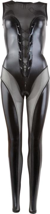 Actual product image Cottelli Collection Wetlook jumpsuit lacing (L)