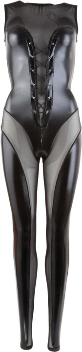 Actual product image Cottelli Collection Wetlook jumpsuit lacing (M)