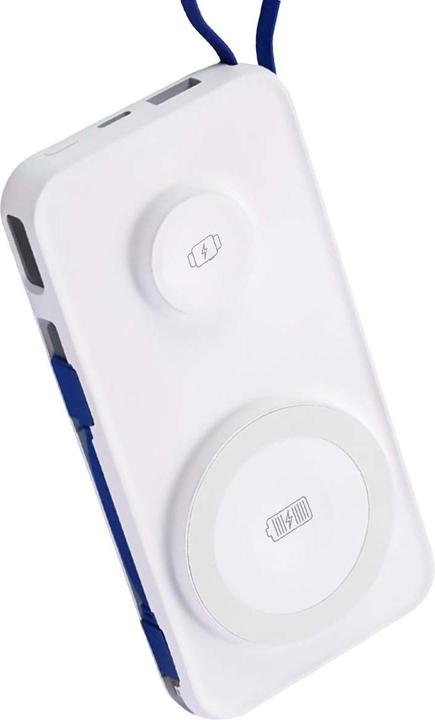 Produktbild 3MK Powerbank PastelUp 10,000mAh 22.5W z Magsafe + ładowanie Apple Watch biały (10000 mAh, 22.50 W, 37 Wh)