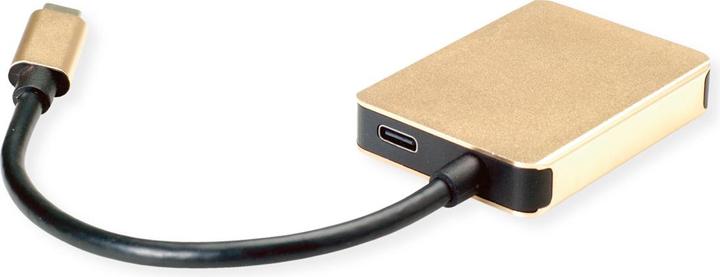 Produktbild Roline GOLD USB Typ C Dockingstation, HDMI 4K, 2x USB 3.2 Gen 1, 1x PD (USB-C, 4 Ports)