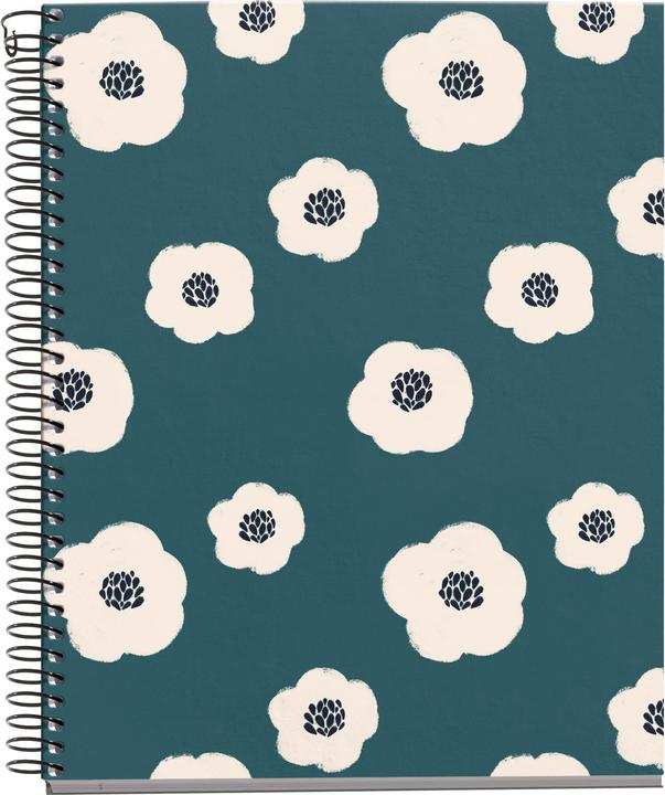 Miquelrius Notizbuch A5 100 Blatt 70gr. liniert Blumen Grün FSC (A5, Lined)