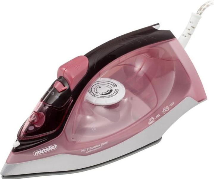 Image du produit Mesko MS 5028 Fer à repasser à sec & vapeur Semelle en céramique (2600 W, 60 g/min)