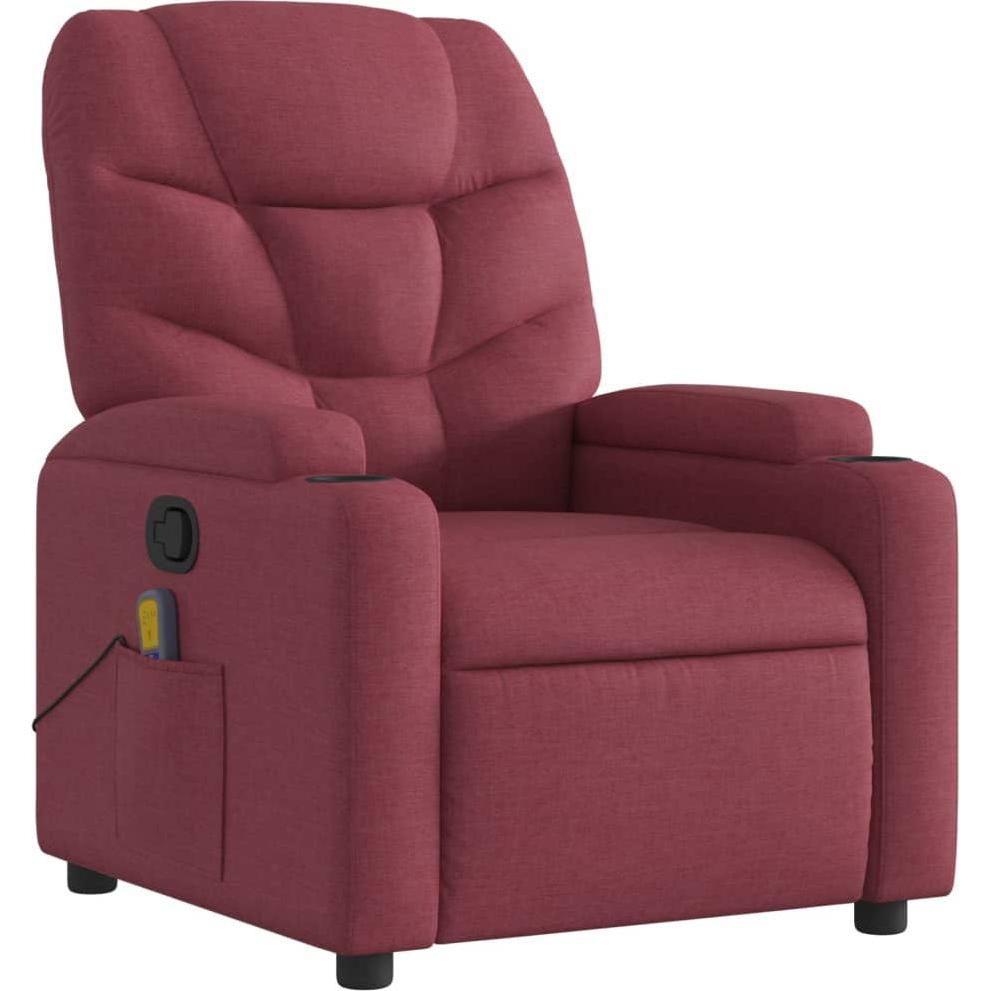 VidaXL, Massageliege + Massagesessel, Massagesessel Weinrot Stoff,Farbe: Weinrot,Material: Stoff