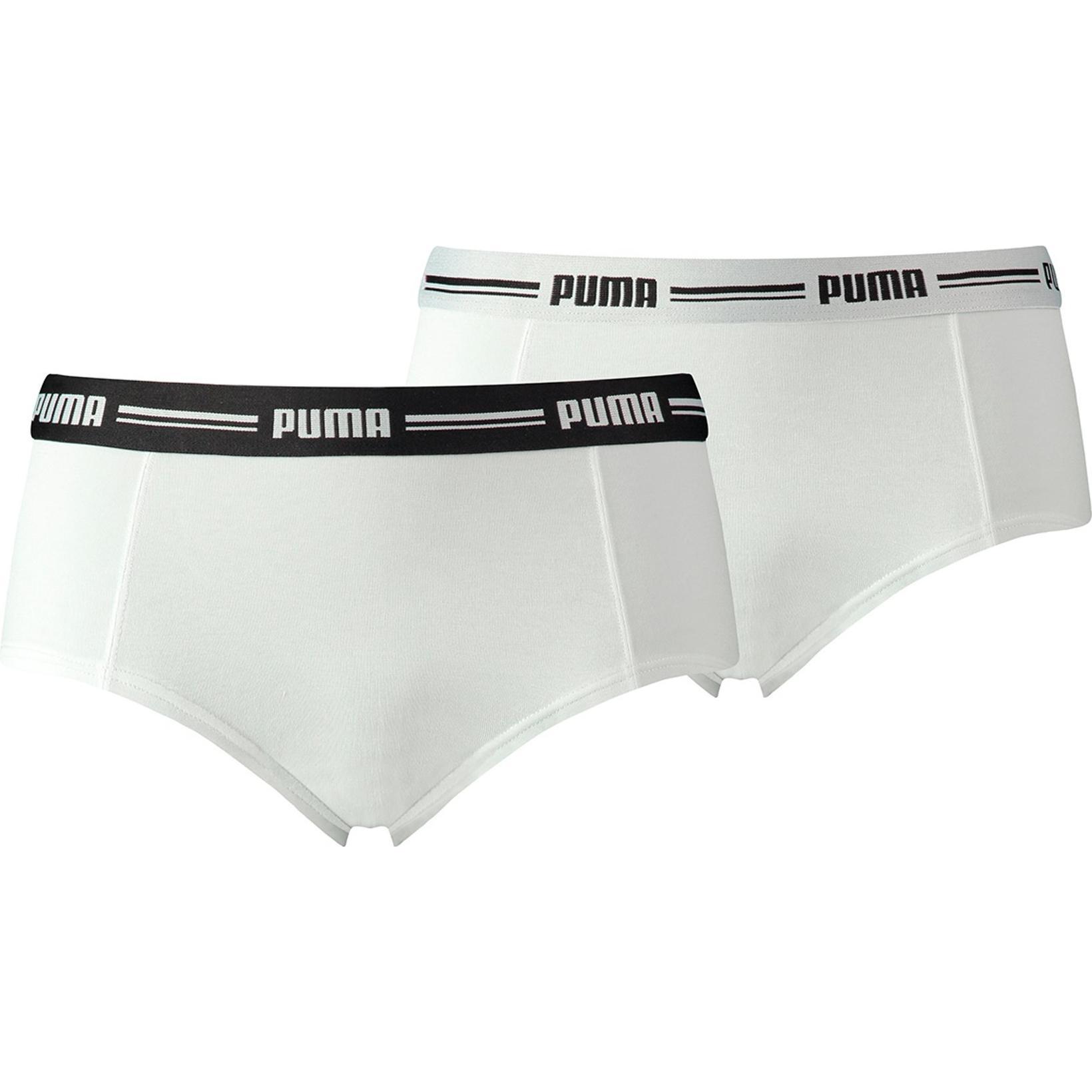 Puma, Damen, Unterhosen, Women Mini Short 2p Pack, Weiss, (L, 2er Pack)