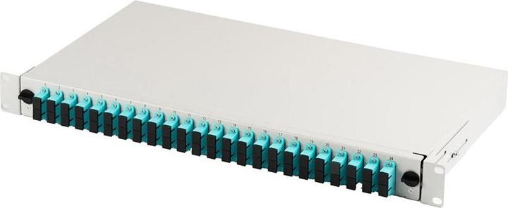 Actual product image NoName Fibre optic patch panel with 19" 1U accessories 24x SC dx OM3 adapter extendable grey