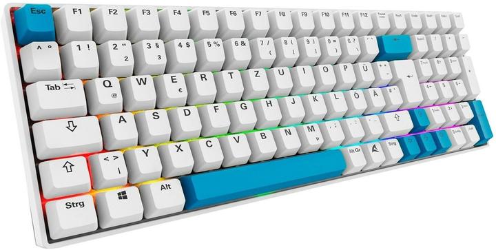 Actual product image Sharkoon SKILLER SGK50 S2 PBT (white, DE layout, Gateron G Pro 3.0 Yellow) (DE, Cable, Wireless)