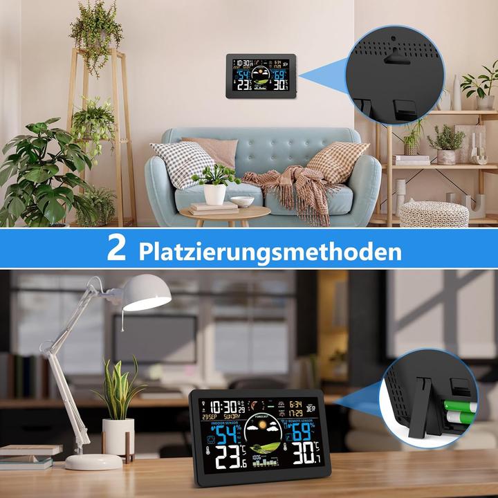 Image du produit Viflykoo Wetterstation mit Aussensensor & Funkuhr