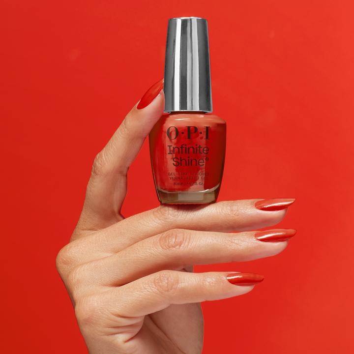 Actual product image OPI Brillance infinie Knock 'em Red (Carmine red, Gel-Effect Nail Polish)