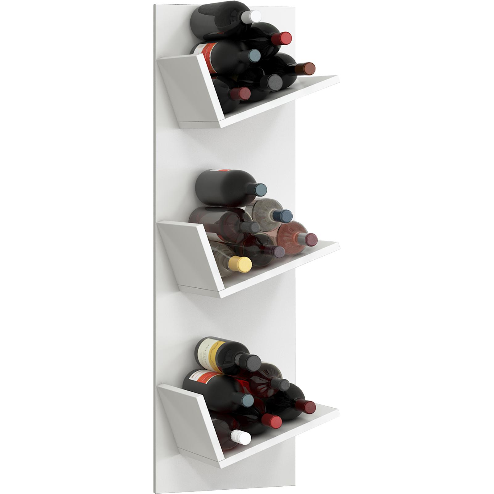 VCM, Weinregal, Holz Flaschen Wand Weinregal Vinosi (33 x 26 x 106 cm)