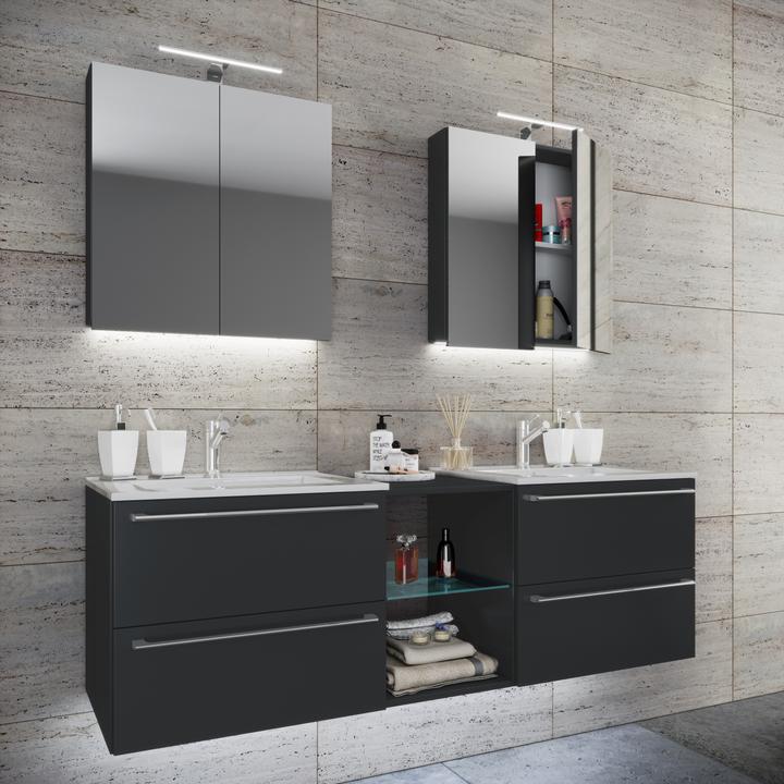 VCM 3-piece double wash place washbasin Badinos XXL