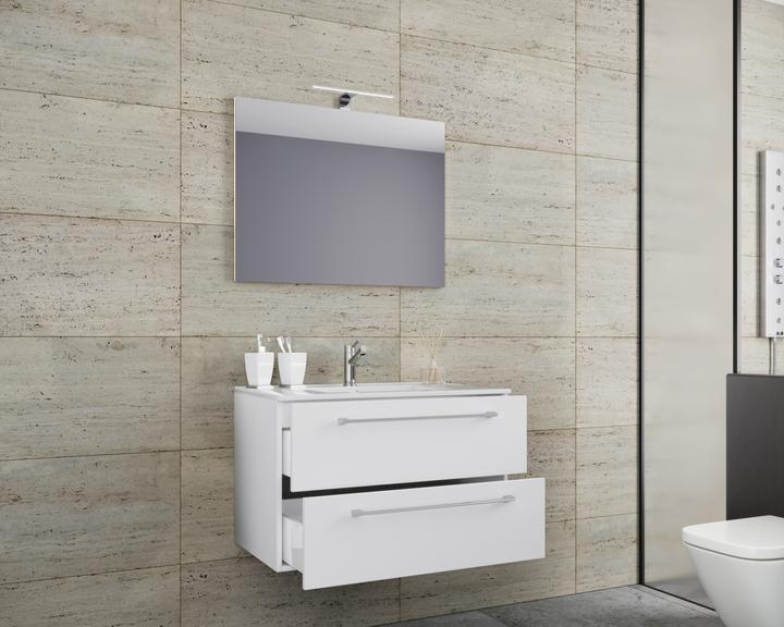 Actual product image VCM 3-piece wash place washbasin Badinos 2 drawers mirror