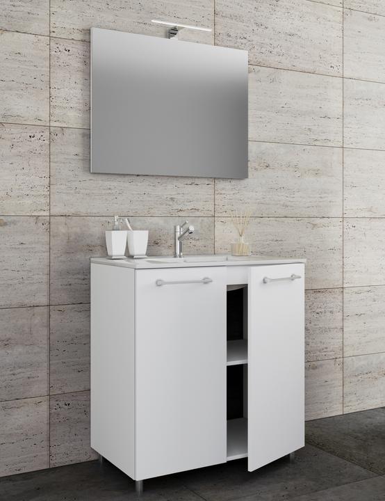 Actual product image VCM 3-piece stand washbasin washbasin Badinos 2 revolving doors mirror