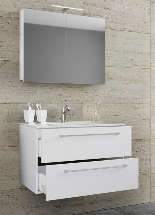 Produktbild VCM 3.-tlg. Waschplatz Waschtisch Badinos 2 Schubladen Spiegelschrank