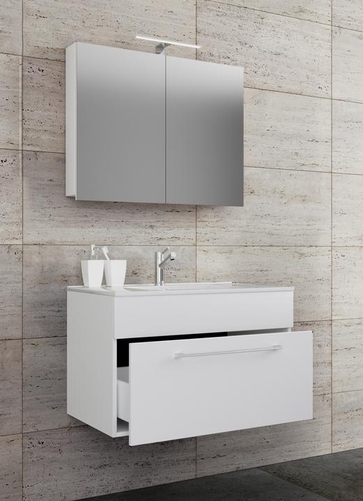 Produktbild VCM 3.-tlg. Waschplatz Waschtisch Badinos 1 Schublade Spiegelschrank