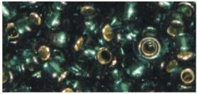 Produktbild Rayher Rocailles m.Silbereinzug+Rainbow, ø 4 mm, smarag