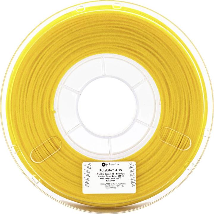 Actual product image Polymaker PolyLite ABS - Yellow - 2.85mm (ABS, 2.85 mm, 1000 g)