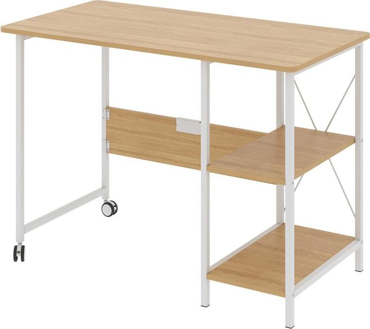 Produktbild Maclean Loft Klappschreibtisch Masse: 107x45x75cm max - 150 kg mit Platte Buche hell MC-411 W (107 x 45 x 75 cm)