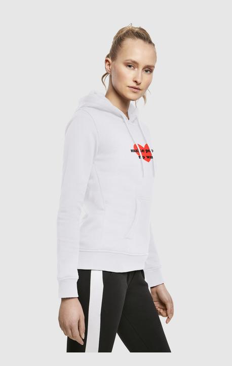 Produktbild Merchcode Ladies Peace - Red Heart White Hoody - 161515 (L)