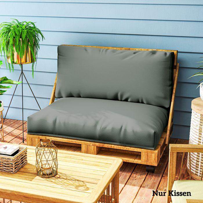 Image du produit Swisshandel24 Palettenkissen 2er Set Palettenpolster mit Rückenlehne 120x80x20 cm Dunkelgrau (120 x 80 x 20 cm)