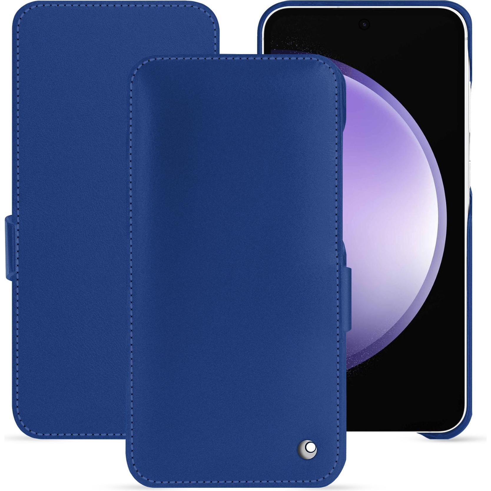 Noreve Lederschutzhülle horizontal (Samsung Galaxy S23 FE), Smartphone Hülle, Blau