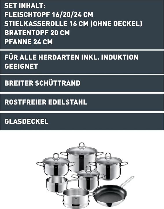 Productafbeelding Silit Topf-Set (Kookpotten en pannenset, Roestvrij staal)