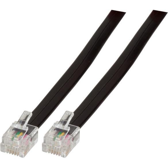 EFB Elektronik Modularkabel RJ12 (6/6) / RJ12 (6/6), 1:1,schwarz, 3 Meter, Telefon Zubehör