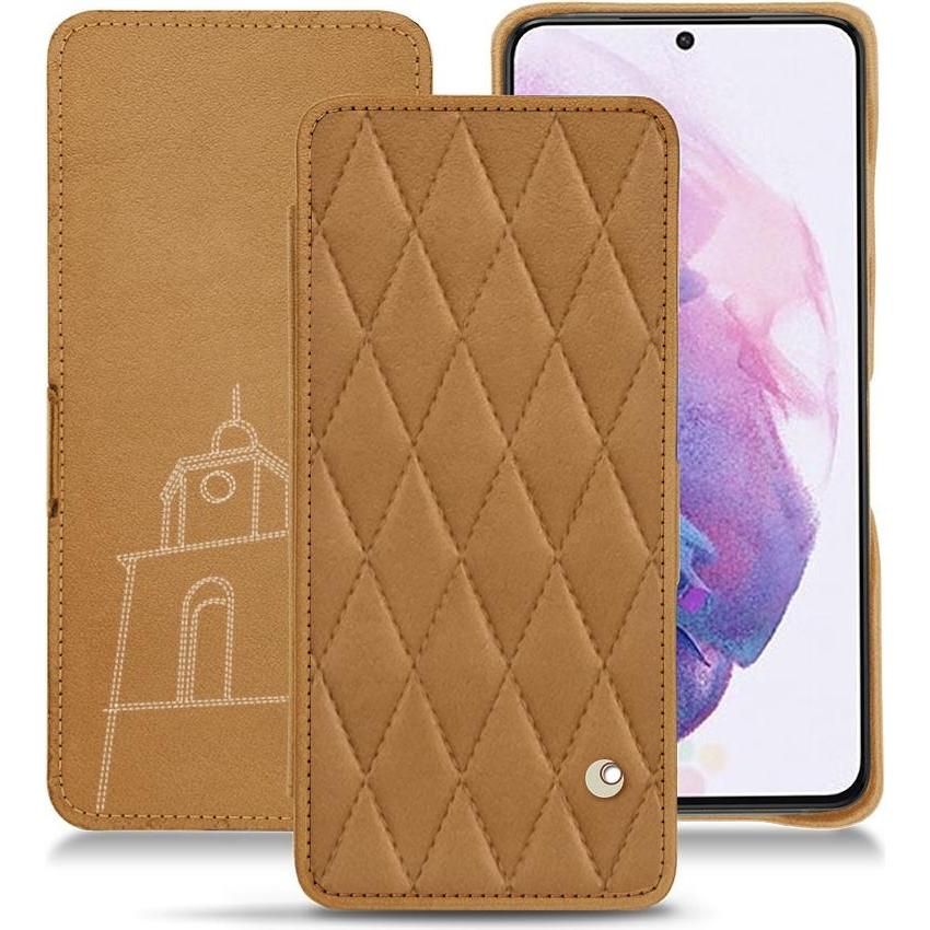 Noreve Lederschutzhülle horizontal (Samsung Galaxy S21), Smartphone Hülle, Braun