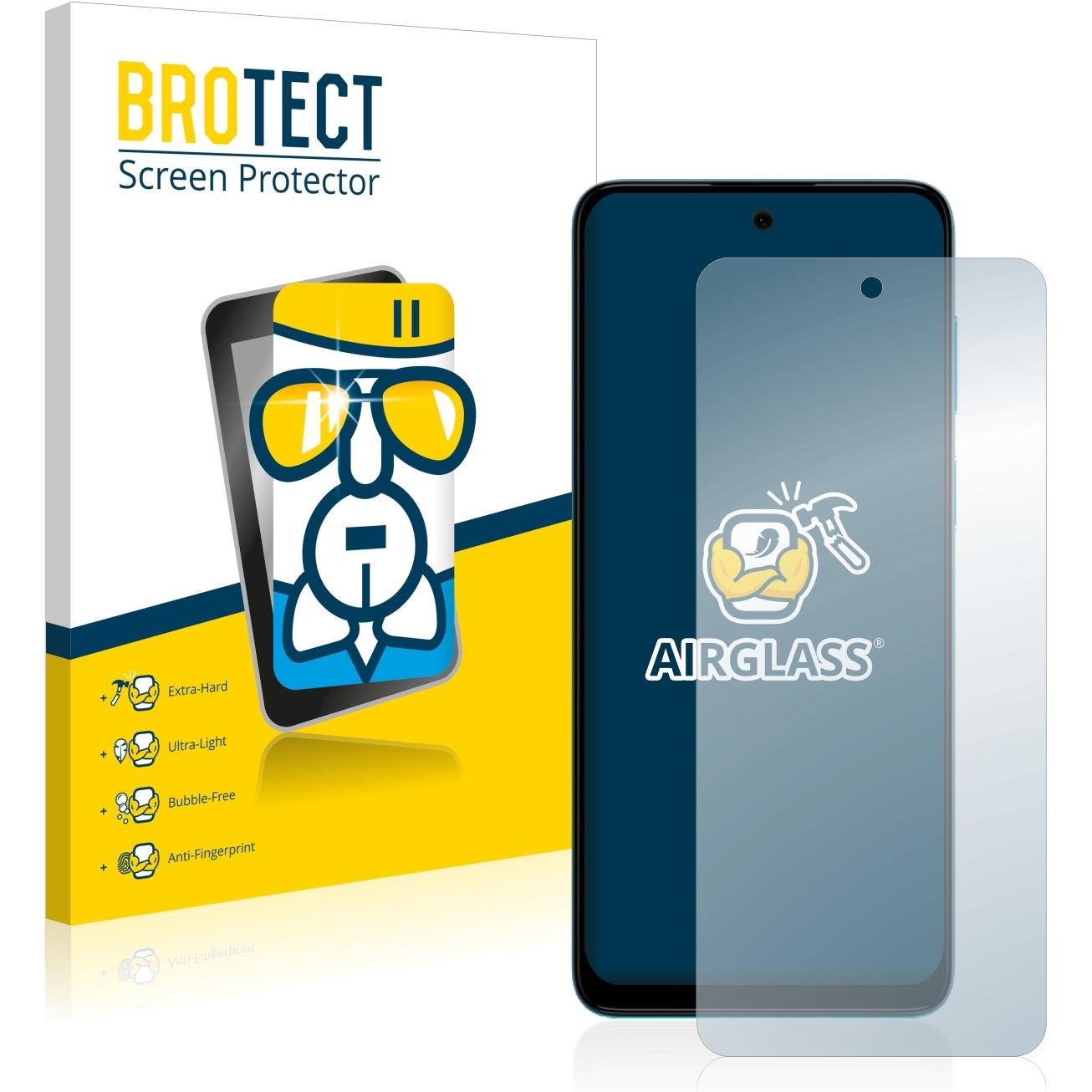 BROTECT AirGlass Panzerglasfolie (1 Stück, Motorola Moto G22), Smartphone Schutzfolie, Transparent
