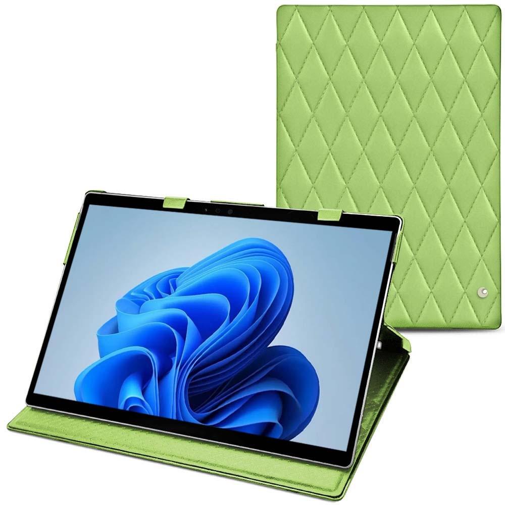 Noreve Lederschutzhülle vertikal (Microsoft Surface Pro 8), Tablet Hülle, Grün