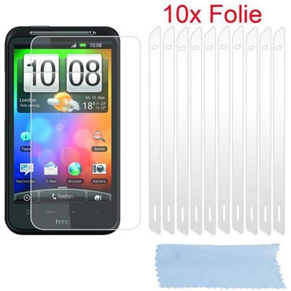 Cadorabo 10x Schutzfolie (1 Stück, HTC Desire HD), Smartphone Schutzfolie, Weiss