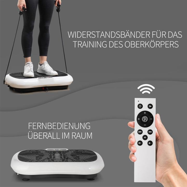 Actual product image Swisshandel24 Vibration plate with 2 fitness bands 99 vibration levels 120 kg load capacity Vibration plate